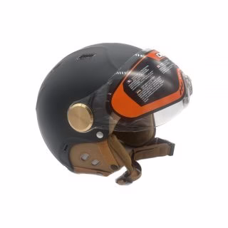 Demm snorfietshelm zwart/bruin