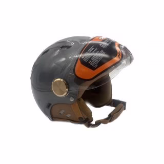 Demm snorfietshelm grijs/bruin